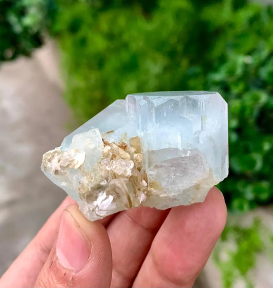 Natural Sky Blue Aquamarine Crystal from Pakistan - 68 gram