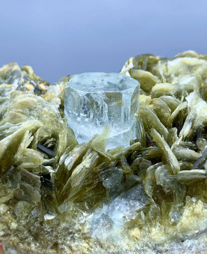 Blue Aquamarine on Muscovite from Pakistan - 163 gram