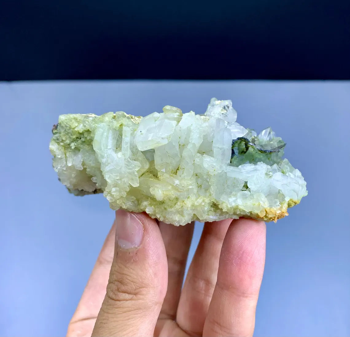 Chlorine Quartz with Rare Red Brookite, Quartz Cluster, Brookite Crystals, Quartz Specimen - 143 gram