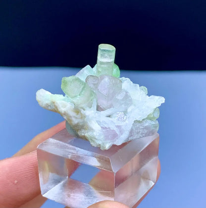 Bicolor Tourmaline Crystals on Cleavelandite Albite from Afghanistan - 14 gram