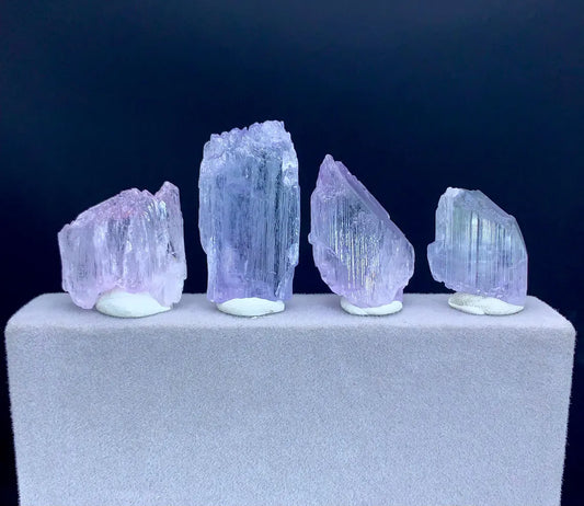 04 pcs Purple Pink Etched Kunzite Crystals from Afghanistan- 65 gram