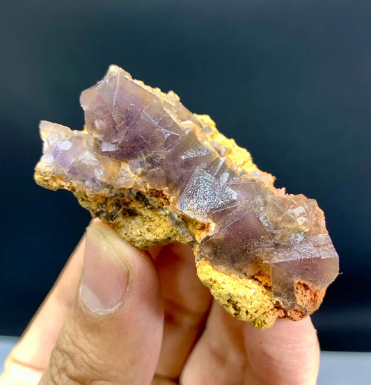Purple Phantom Fluorite on Calcite from Pakistan - 46 gram