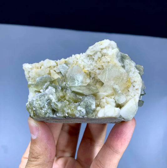 Natural Fluorite Crystals with Mica on Matrix - 236 gram