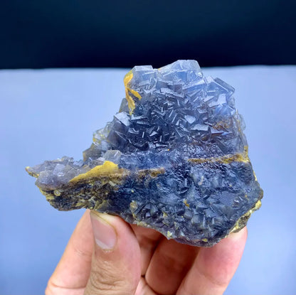 Blue Color Phantom Fluorite on Matrix - 157 gram