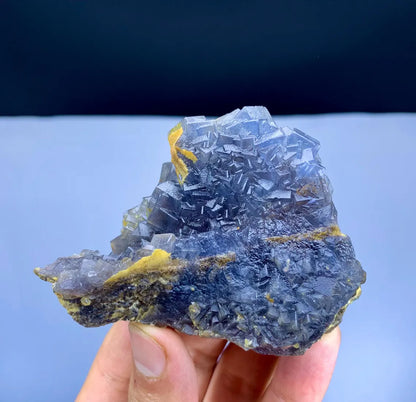 Blue Color Phantom Fluorite on Matrix - 157 gram