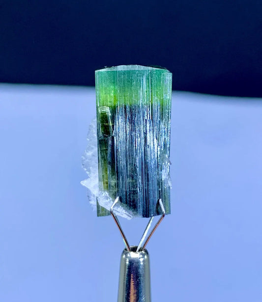 Thumbnail Size Lustrous Green Cap Tourmaline with Cleavelandite from Pakistan - 303.30 carat