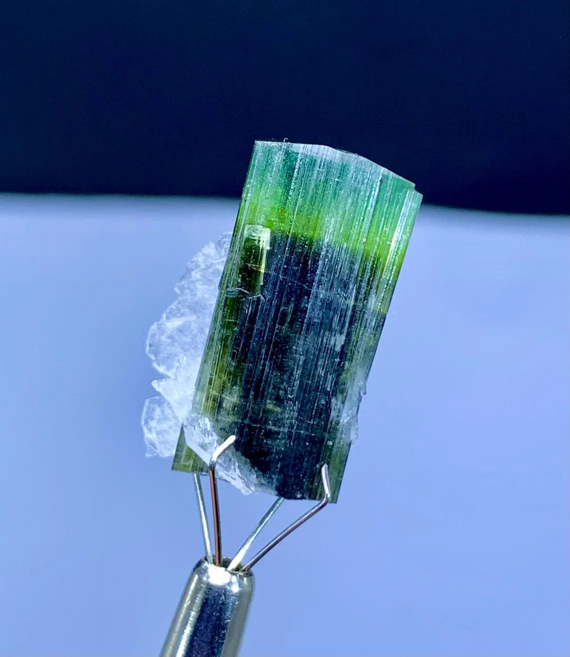 Thumbnail Size Lustrous Green Cap Tourmaline with Cleavelandite from Pakistan - 303.30 carat