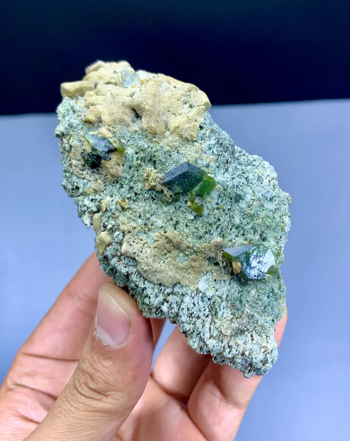 Green Sphene Titanite on Matrix from Pakistan - 200 gram