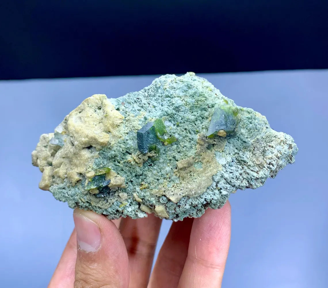 Green Sphene Titanite on Matrix from Pakistan - 200 gram