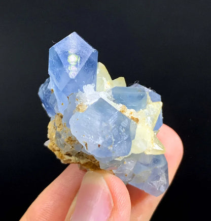 Natural Blue Celestine Cluster With Calcite From Afghanistan - 48 Gram