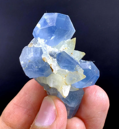 Natural Blue Celestine Cluster With Calcite From Afghanistan - 48 Gram