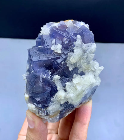 Blue & Purple Fluorite on Calcite from Pakistan - 426 gram