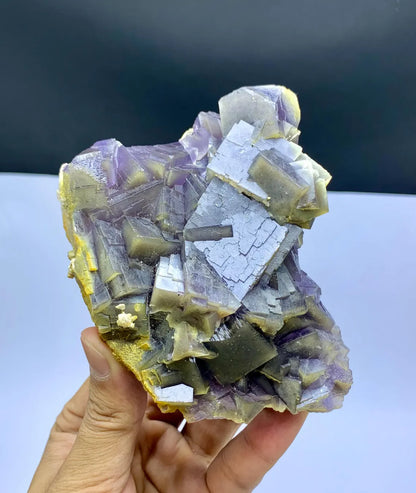 Purple & Yellow Phantom Fluorite Specimen - 598 gram