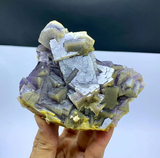 Purple & Yellow Phantom Fluorite Specimen - 598 gram