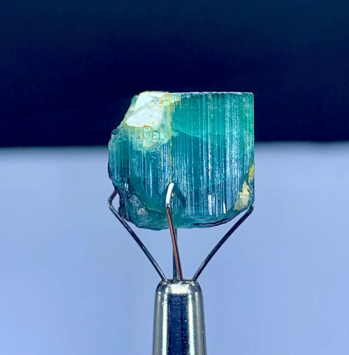 Bluish Green Tourmaline Crystal, Terminated Tourmaline from Afghanistan - 20.40 carat