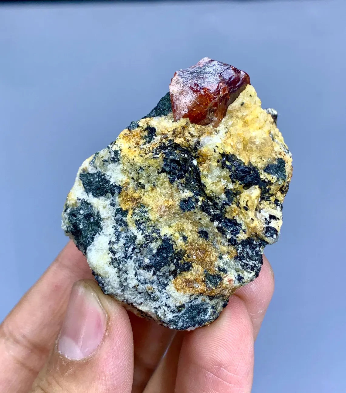 Natural Red Color Zircon on Matrix from Skardu Pakistan - 103 gram