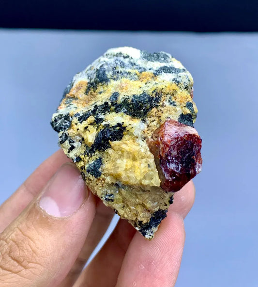 Natural Red Color Zircon on Matrix from Skardu Pakistan - 103 gram