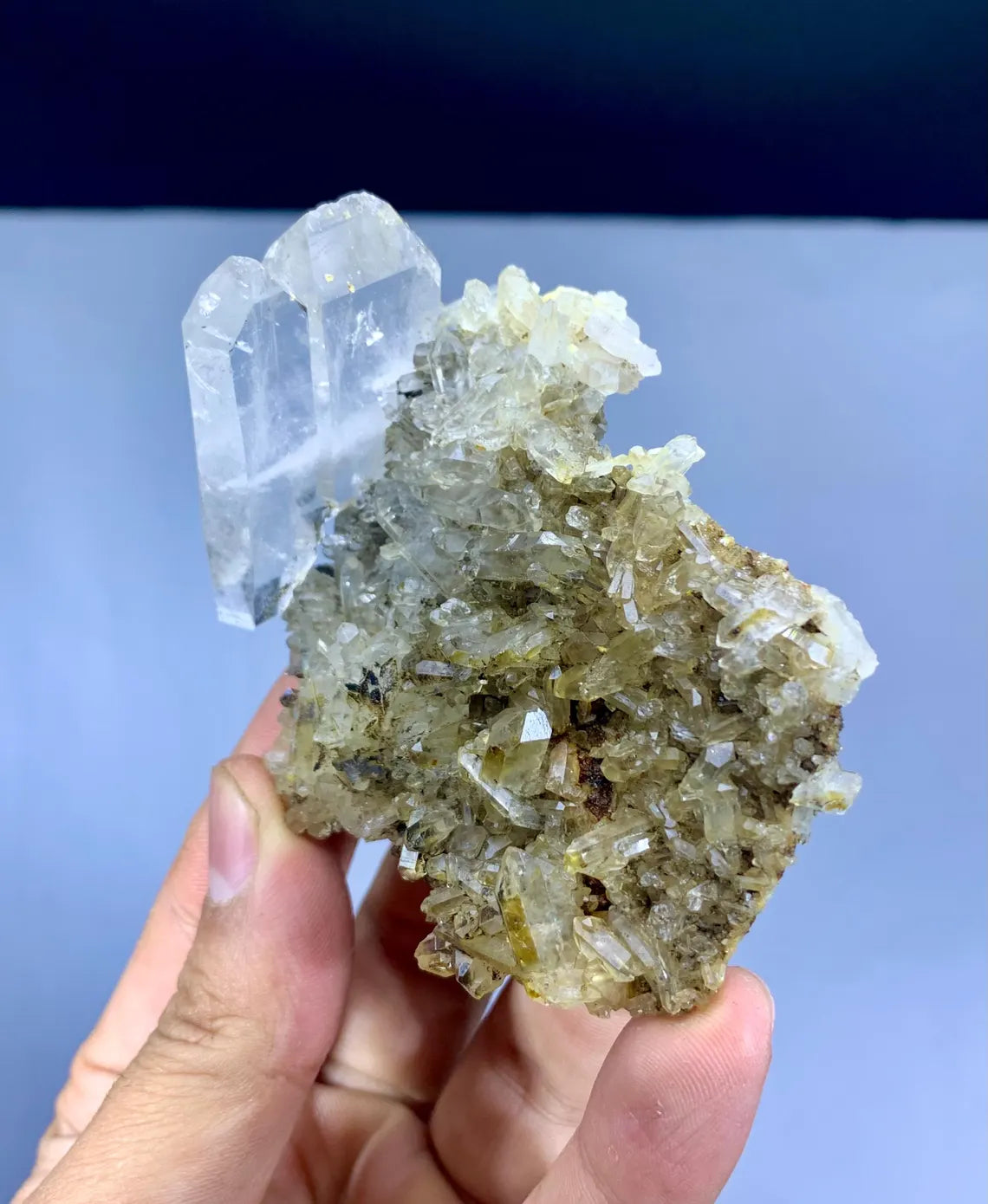 Amazing Feden Quartz Bunch on Matrix - 93 gram