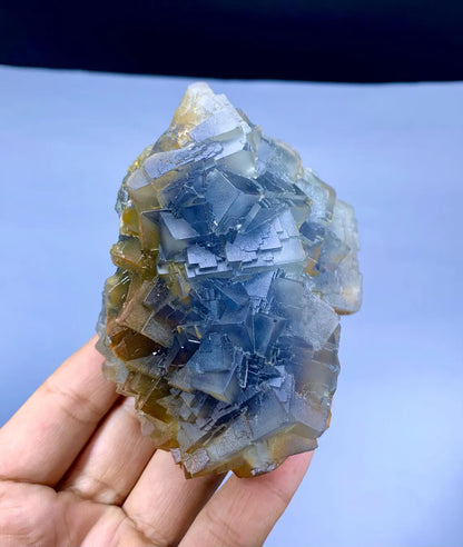 Hand Size Blue Phantom Fluorite Specimen - 572 gram