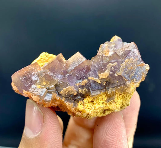 Purple Phantom Fluorite on Calcite from Pakistan - 46 gram
