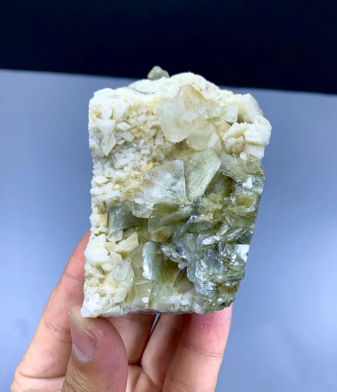 Natural Fluorite Crystals with Mica on Matrix - 236 gram
