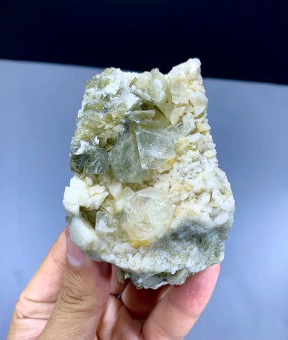 Natural Fluorite Crystals with Mica on Matrix - 236 gram
