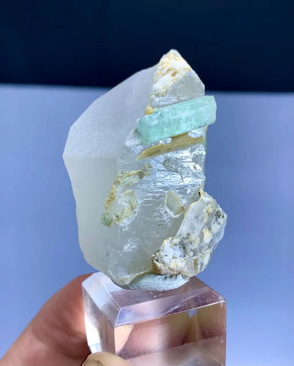 Natural Green Color Tourmalines on Quartz from Afghanistan - 59 gram
