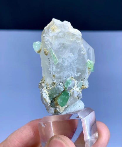 Natural Green Color Tourmalines on Quartz from Afghanistan - 59 gram