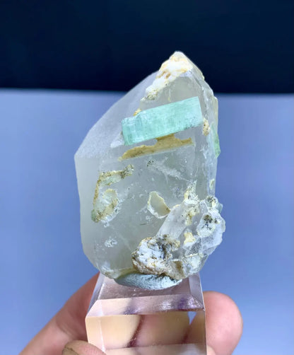 Natural Green Color Tourmalines on Quartz from Afghanistan - 59 gram