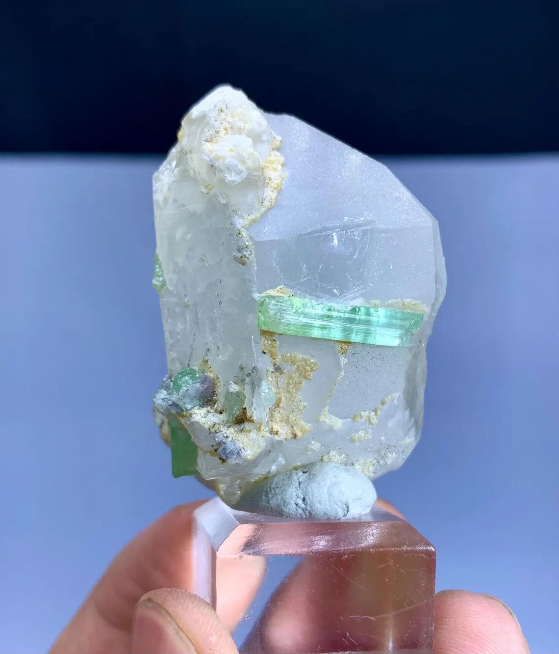 Natural Green Color Tourmalines on Quartz from Afghanistan - 59 gram