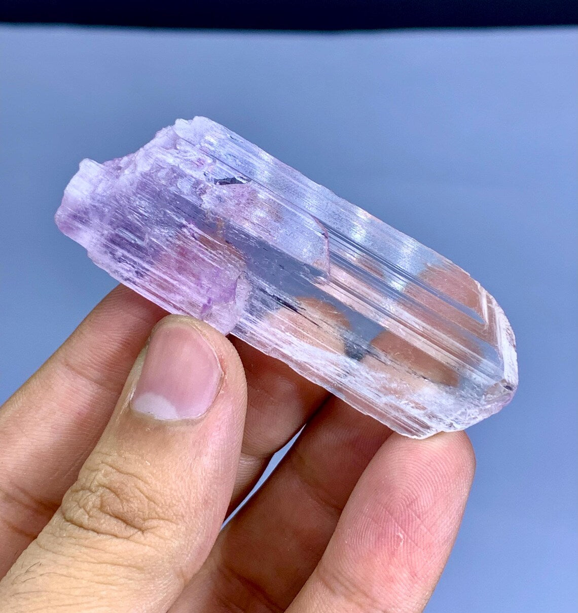 Transparent v Shape Terminated Pink Kunzite Crystal from Afghanistan- 25 gram