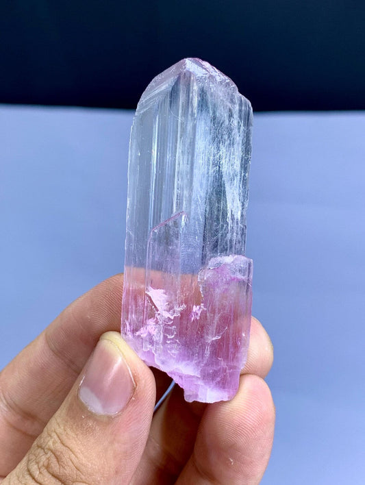 Transparent v Shape Terminated Pink Kunzite Crystal from Afghanistan- 25 gram