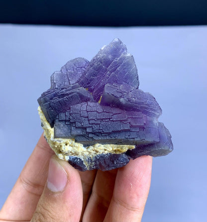Natural Purple Phantom Fluorite Crystal from Pakistan - 98 gram