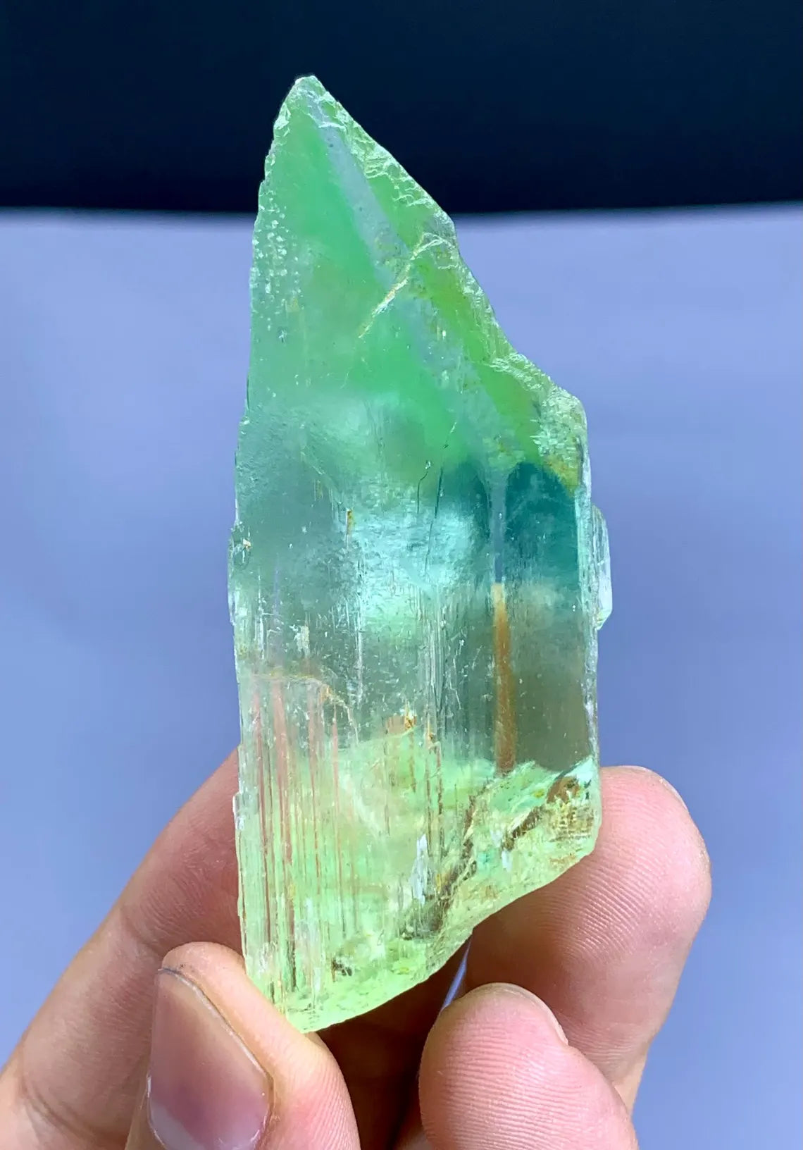 Gem Grade Green Hiddenite Kunzite Crystal from Afghanistan- 43 gram