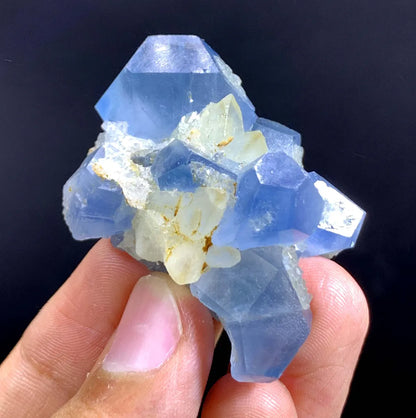 Natural Blue Celestine Cluster With Calcite From Afghanistan - 48 Gram