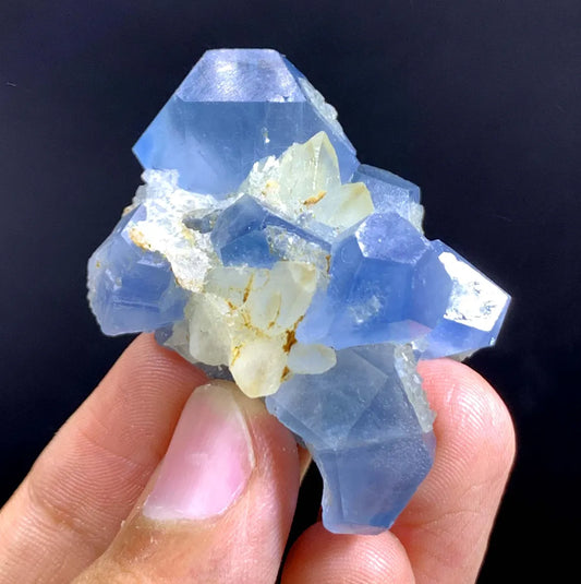 Natural Blue Celestine Cluster With Calcite From Afghanistan - 48 Gram