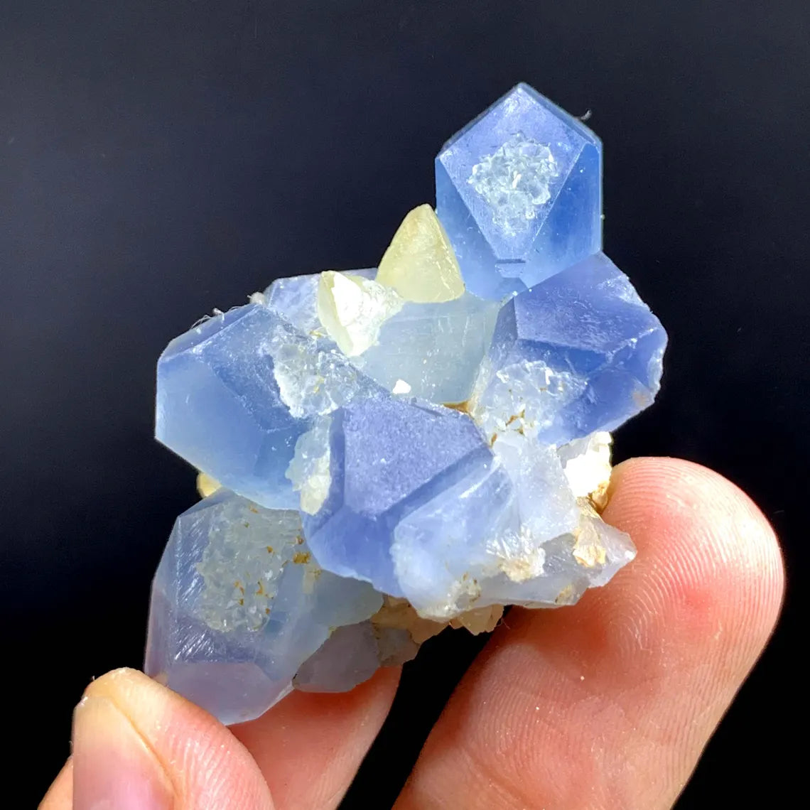 Natural Blue Celestine Cluster With Calcite From Afghanistan - 48 Gram