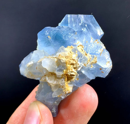 Natural Blue Celestine Cluster With Calcite From Afghanistan - 48 Gram