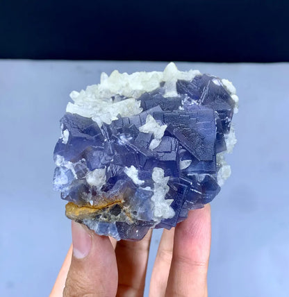 Blue & Purple Fluorite on Calcite from Pakistan - 426 gram