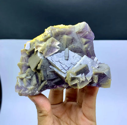 Purple & Yellow Phantom Fluorite Specimen - 598 gram