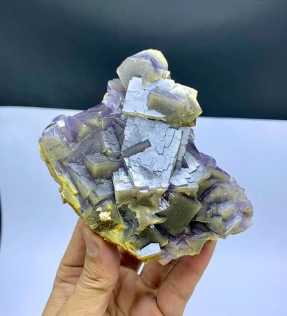 Purple & Yellow Phantom Fluorite Specimen - 598 gram