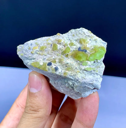 Lush Green Peridot with Magnetite on Matrix from Pakistan - 154 gram