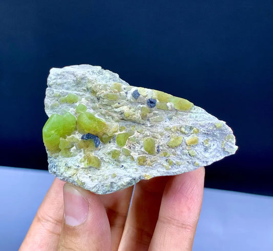 Lush Green Peridot with Magnetite on Matrix from Pakistan - 154 gram