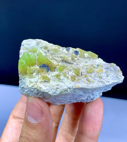 Lush Green Peridot with Magnetite on Matrix from Pakistan - 154 gram