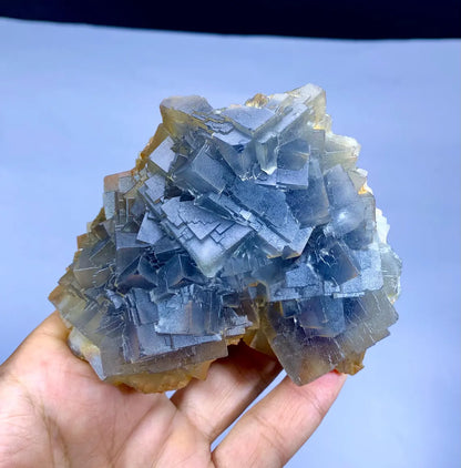 Hand Size Blue Phantom Fluorite Specimen - 572 gram