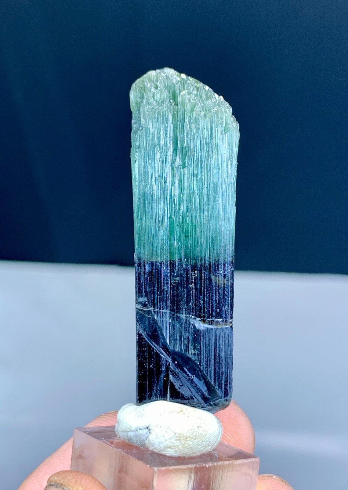 Lustrous Bicolor Tourmaline Crystal from Pakistan - 15 gram
