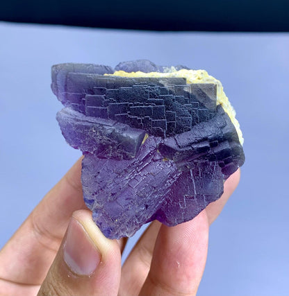 Natural Purple Phantom Fluorite Crystal from Pakistan - 98 gram