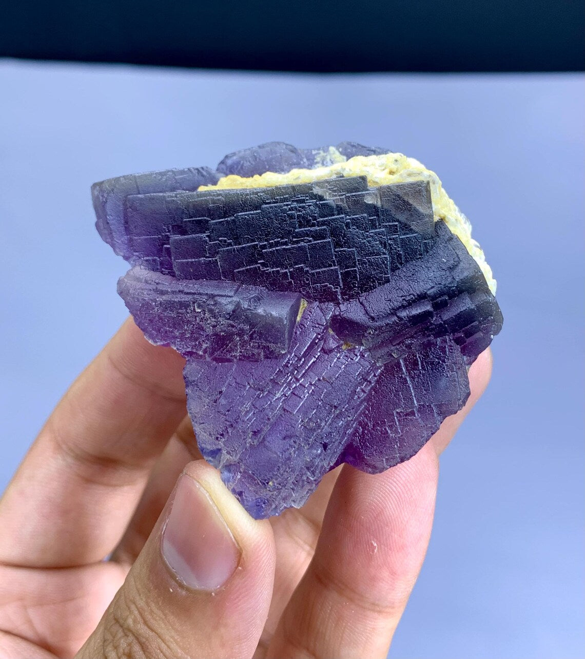 Natural Purple Phantom Fluorite Crystal from Pakistan - 98 gram