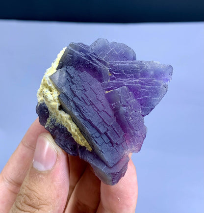 Natural Purple Phantom Fluorite Crystal from Pakistan - 98 gram