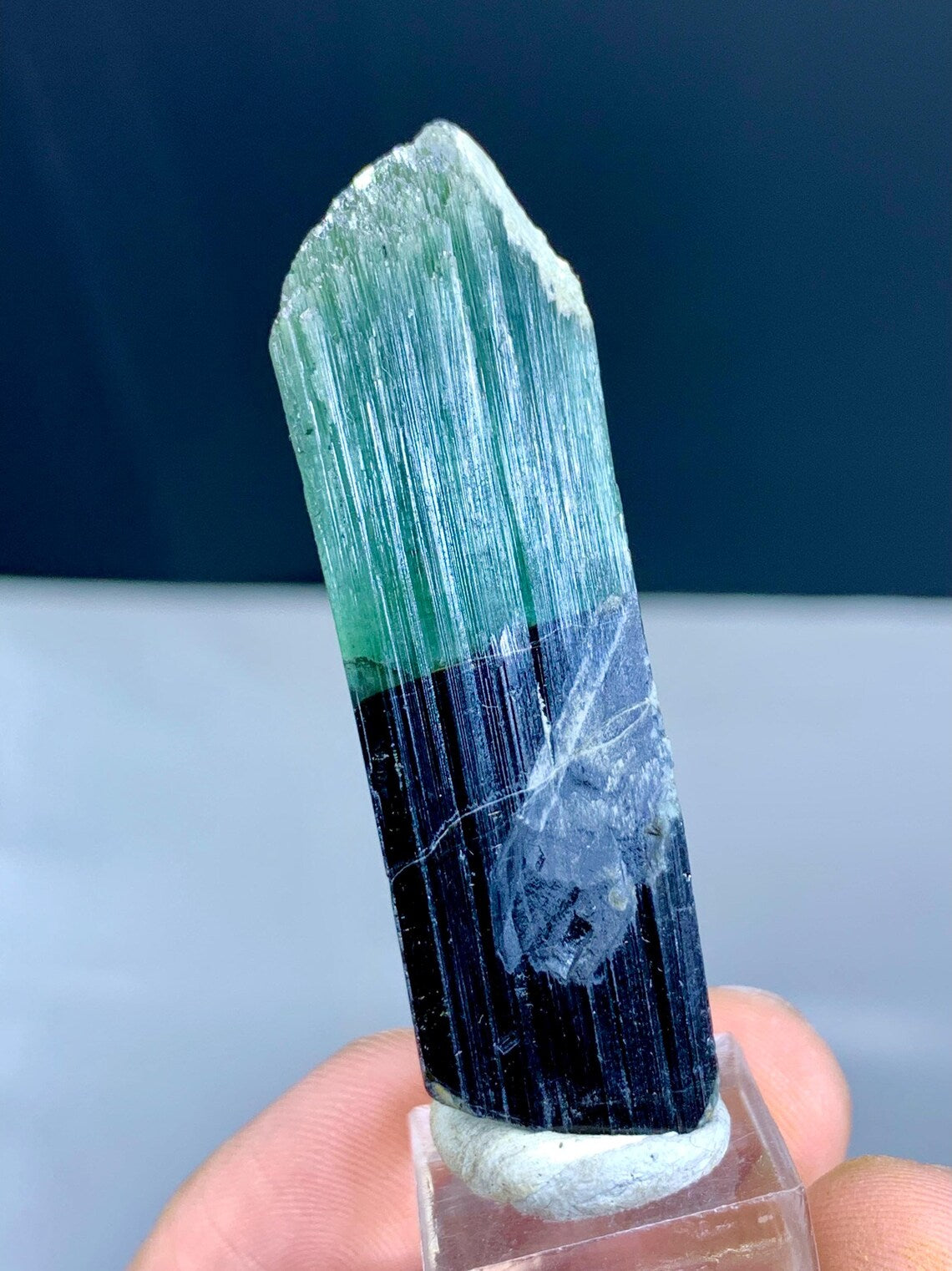 Lustrous Bicolor Tourmaline Crystal from Pakistan - 15 gram